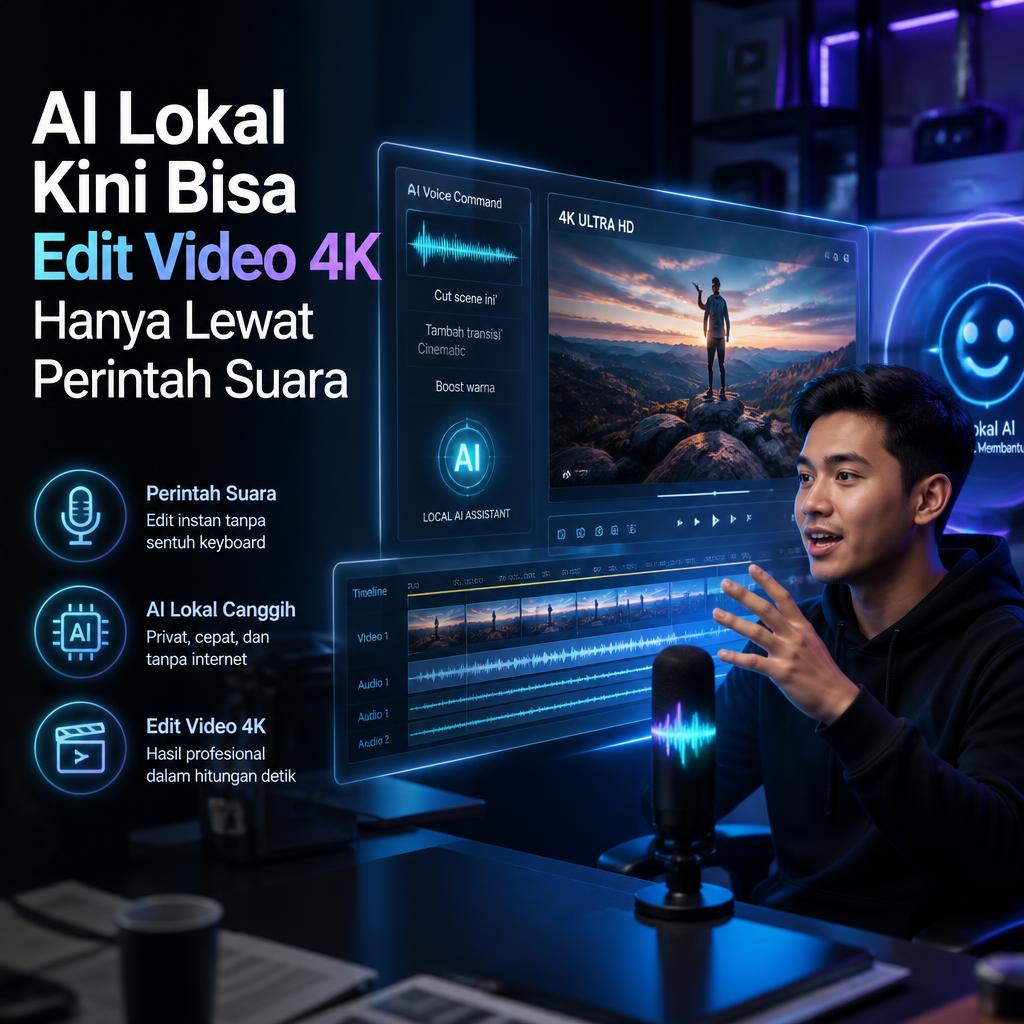 AI Lokal Kini Bisa Edit Video 4K Hanya Lewat Perintah Suara