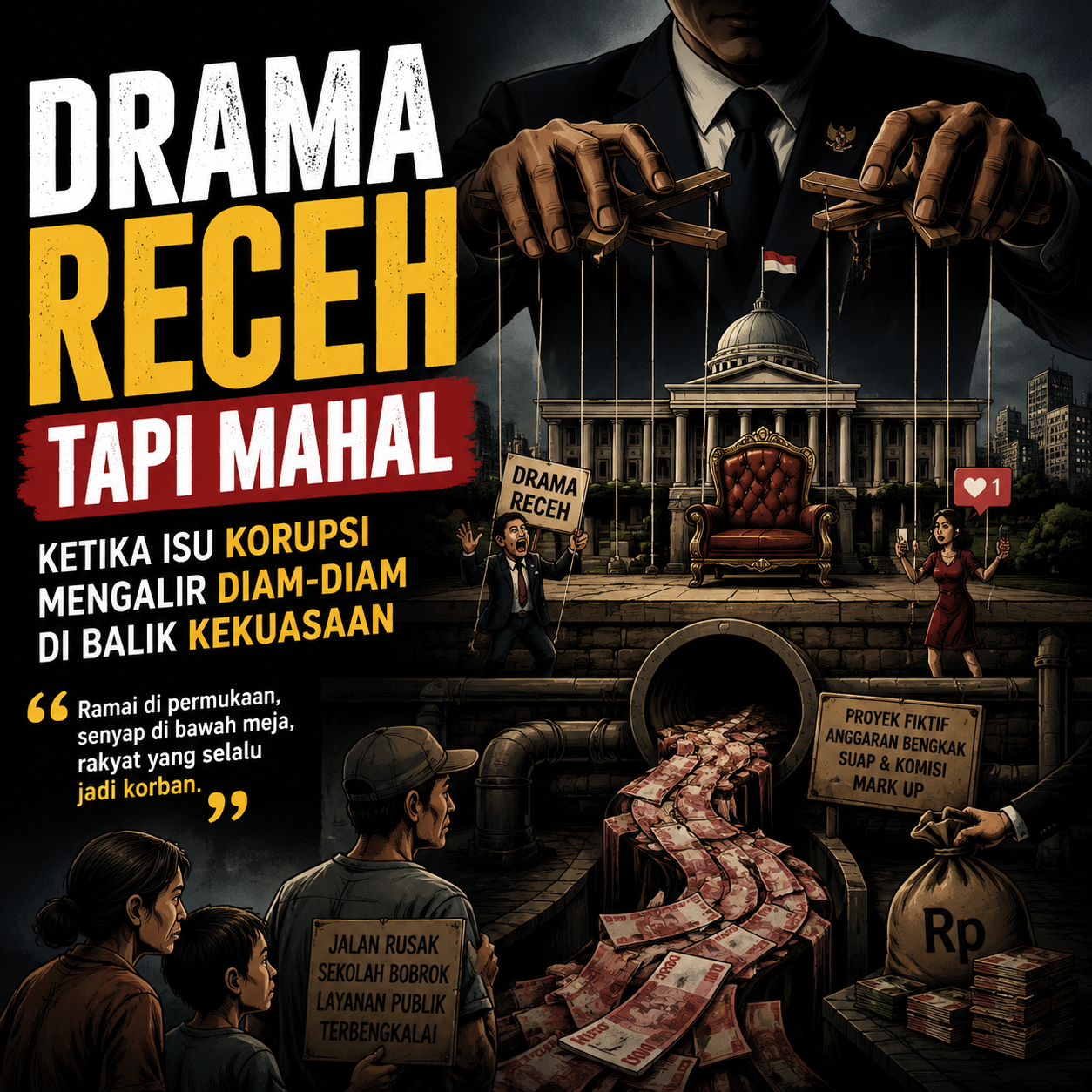 Drama Receh Tapi Mahal: Ketika Isu Korupsi Mengalir Diam-Diam di Balik Kekuasaan